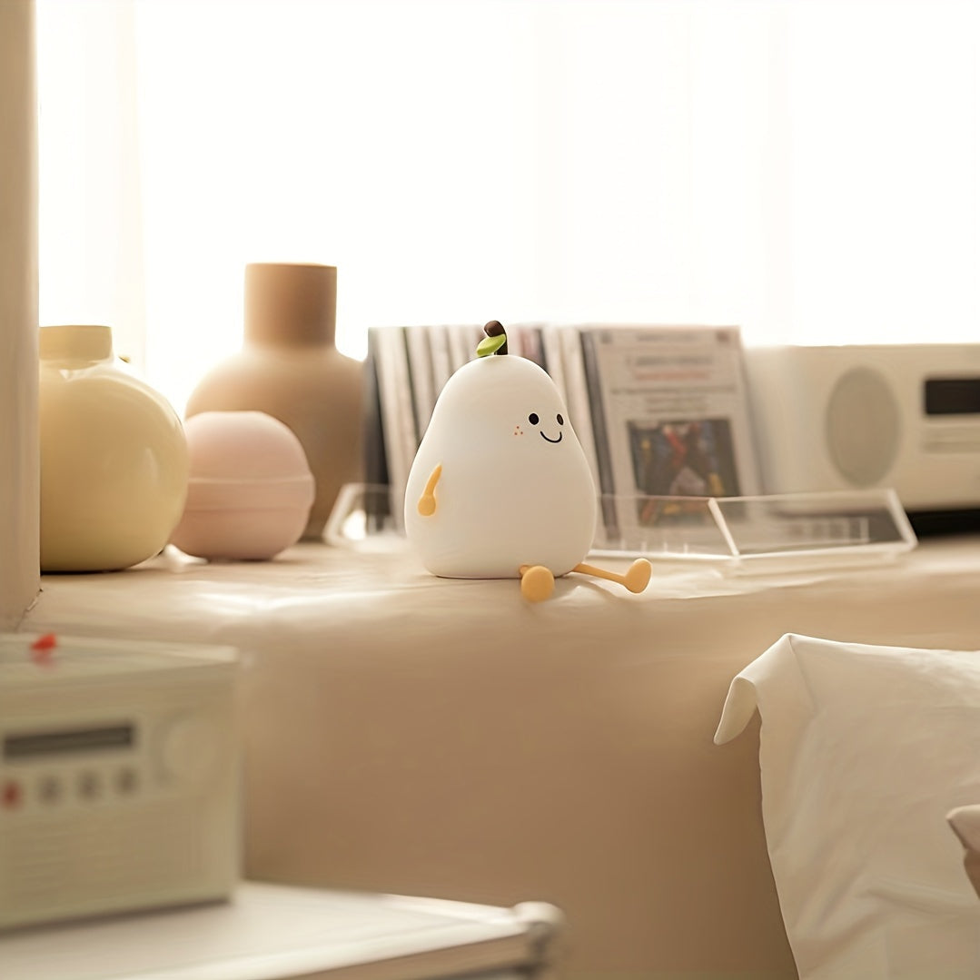 Skorter | PearGlow - USB Rechargeable Pear-Shaped LED Desk Lamp with Dimmable Features