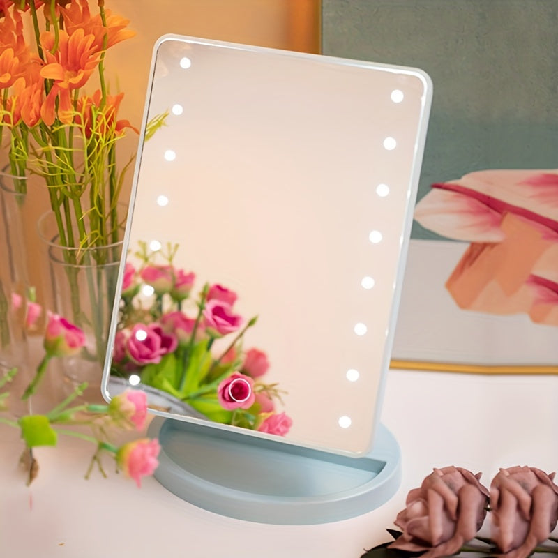 Skorter | 16LED Illuminated Makeup Mirror – Dual Power, With Touch Screen and Adjustable Brightness, USB Powered