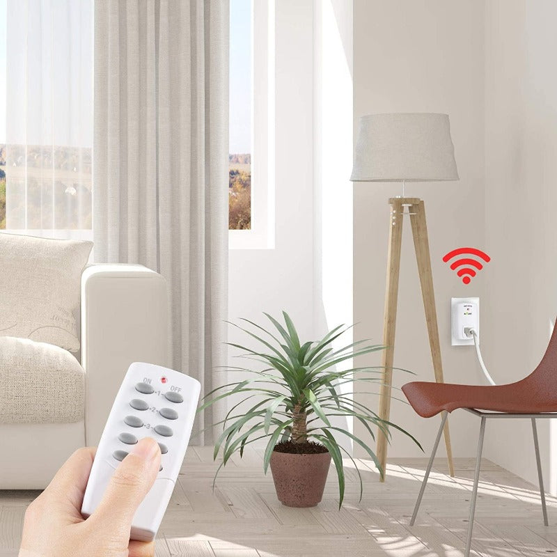 Skørter | Wireless remote control outlet switch strap socket for household appliances, wireless remote light switches (2 remote controls + 5 outlets)