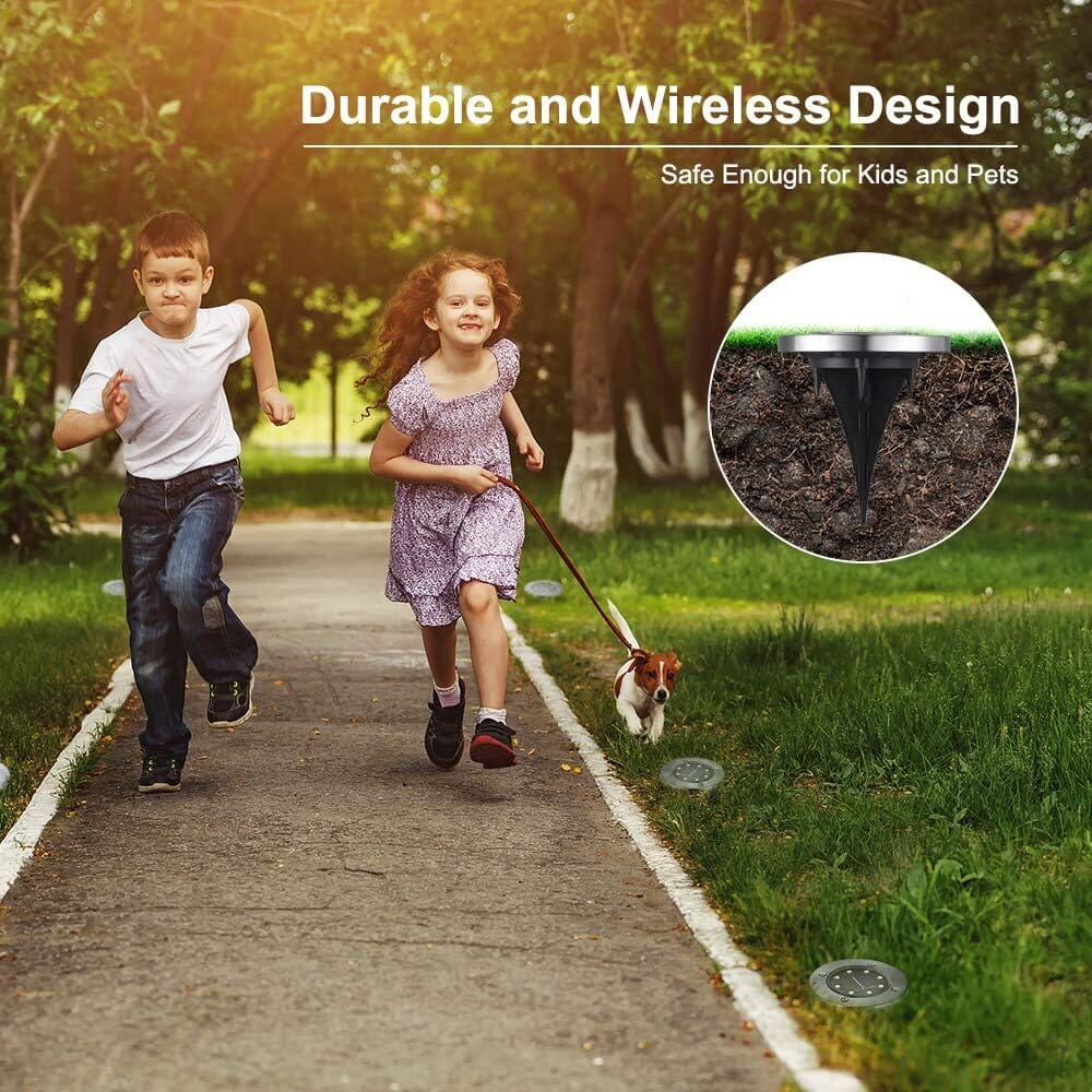 Skorter | 8-pack: 8 LED solar disk lights waterproof garden buried path lights