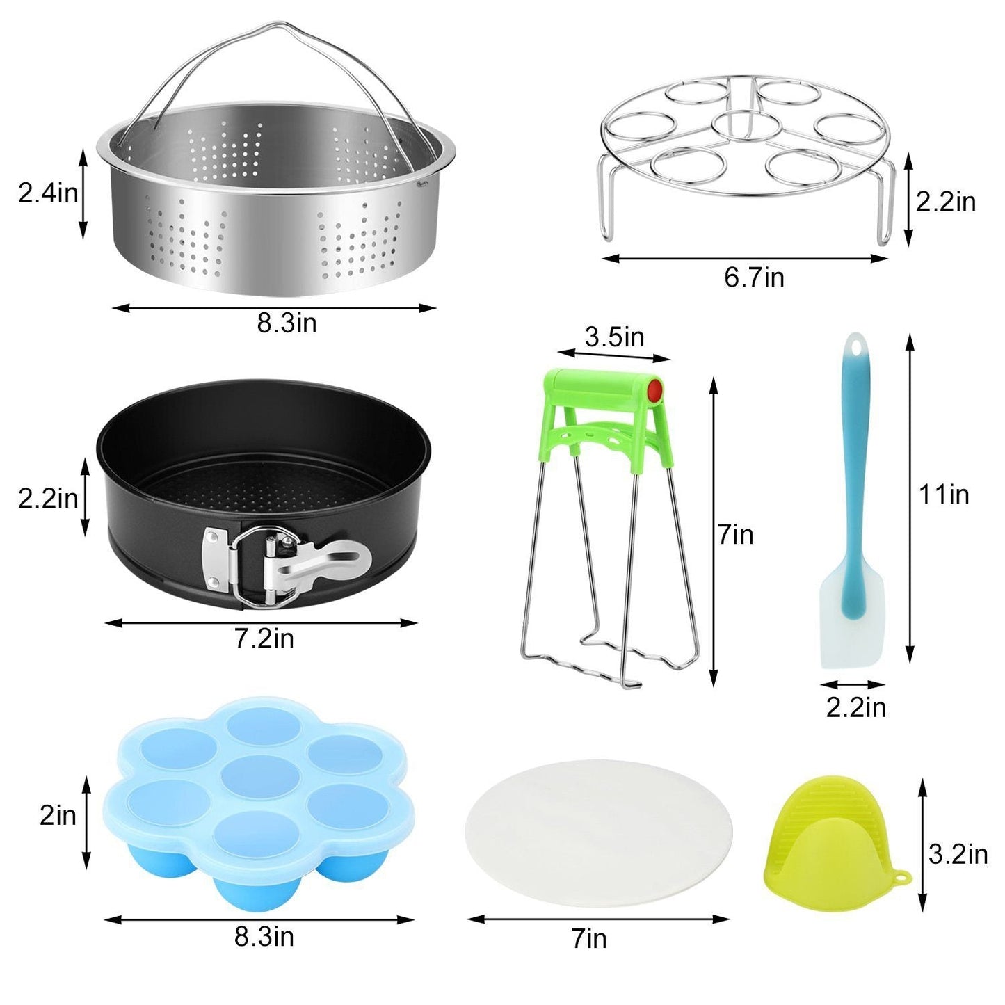 Skorter | 8-Pack: Steamer Basket Egg Steaming Rack Camping Cooking Set