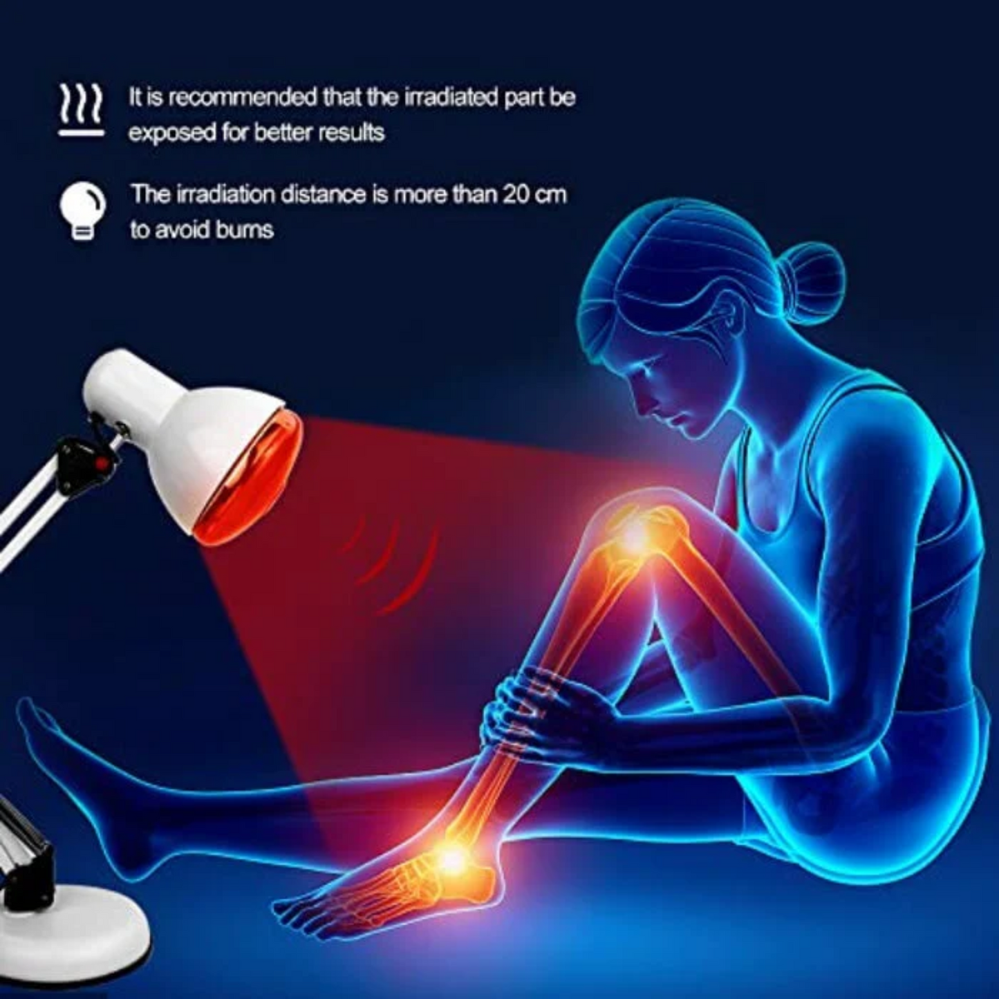 Skorter | Red Light Therapy Lamp for Skin - Infrared Heating with Tripod Stand
