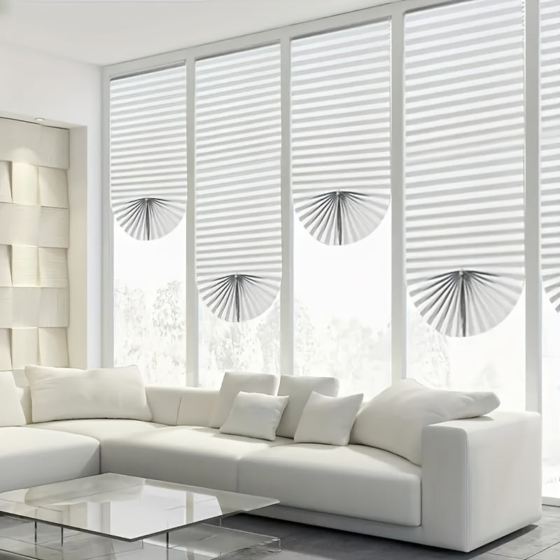 Skorter | 1 Piece Cordless Room Darkening Curtain - Light Filtering, Curved Window Cover for Living Room and Bedroom