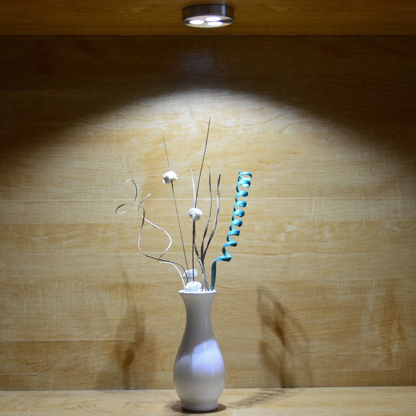 Skorter | Abi 2X 3W Cold White Led Puck Light Set - Under Cabinet & Showcase Lighting, 240Lm, Stainless Steel