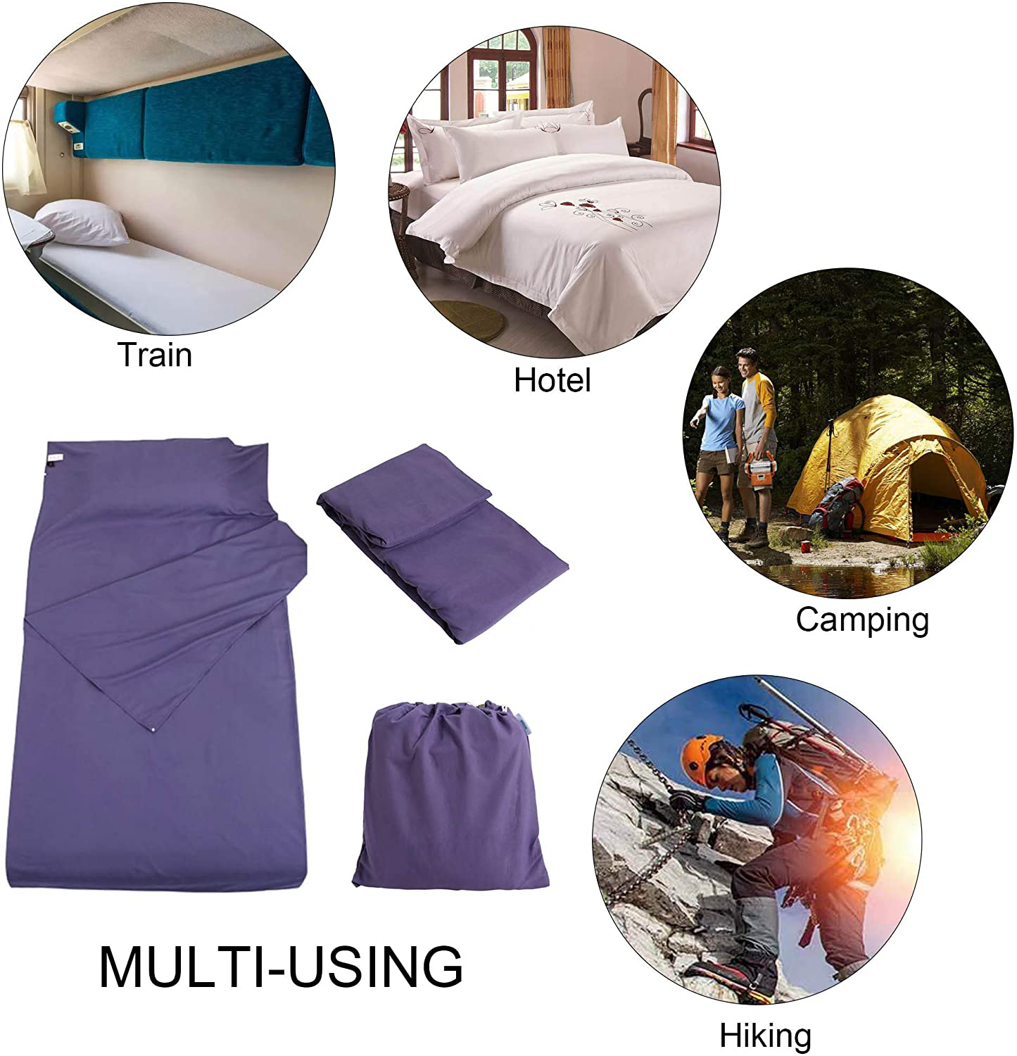 Skørter | Camping Sleeping Pad Lightweight Portable Clean Travel Sheet Bag for Hotel Train Trip Hiking Camping Outdoor Picnic
