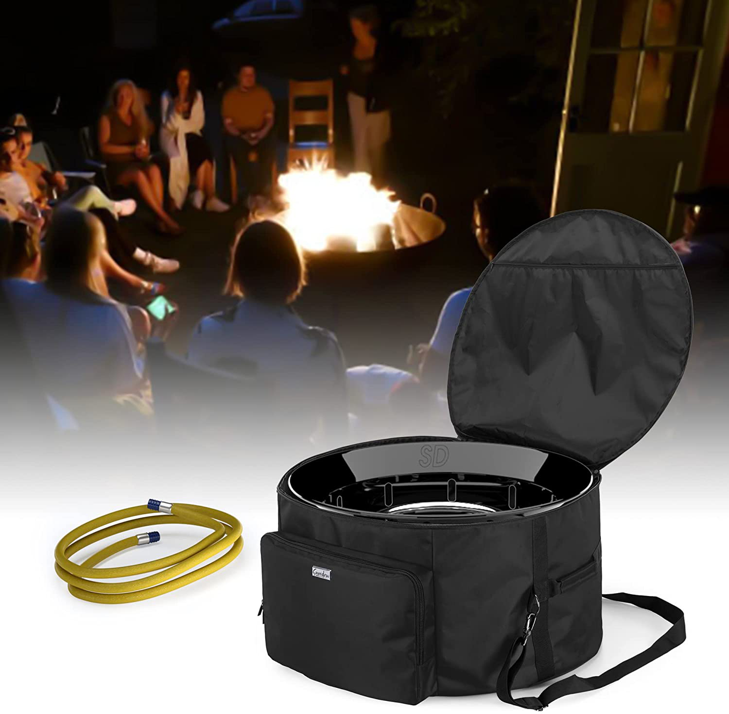 Skørter | SAMDEW 24-inch outdoor fire pit bag compatible with Outland Firebowl model 883 885, Firebowl travel carry axe for 24-inch diameter propane gas fire pit, black, bag only