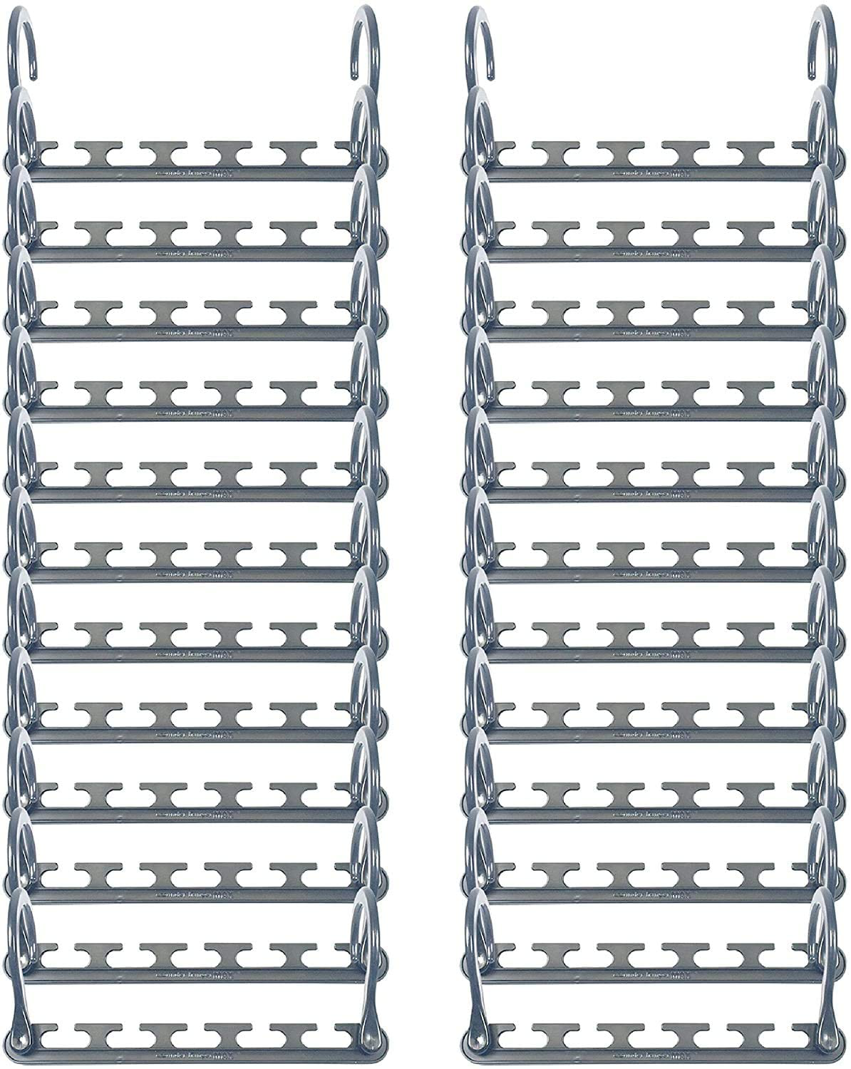 Skorter | Wonder Hanger Max New and Improved, Pack of 24 – Triples Clothes Space for Simple, Effortless, Wrinkle-Free Clothes, Comes Fully Assembled, Gray