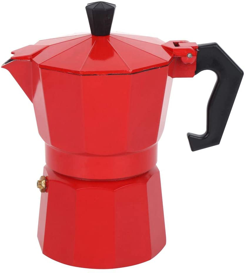 Skørter | 6 Cup Coffee Maker, Italian Style Coffee Maker, Moka Coffee Maker, Coffee Maker Tools, Quick Cleaning Pot for Home Office (Black)