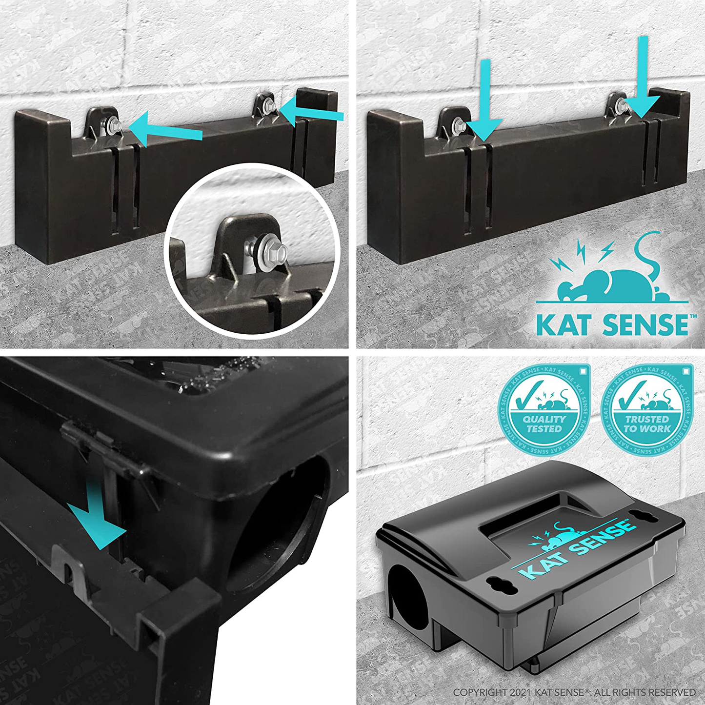 Skørter | Cat Sense Rat Bait Station Traps, Reusable Humane Rat Box Against Mice Chipmunks And Egersneller That Work, Smart Tamper-Proof Burhouse to Secure Bait Block and Pellets, Mouse Bait Station Outdoor