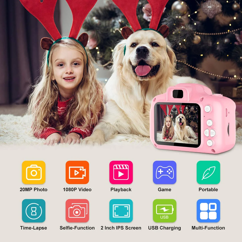 Skørter | Kids 1080P HD 20MP Digital Camera with 32GB SD card