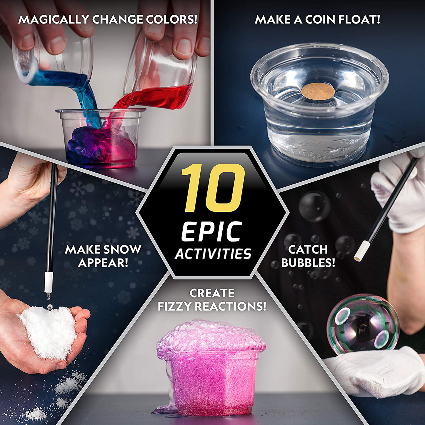 Skørter | NATIONAL GEOGRAPHIC Magical Chemistry Kit - Perform 10 Incredible Simple Tricks with Science, Create a Magic Show with White Gloves and Magic Wand