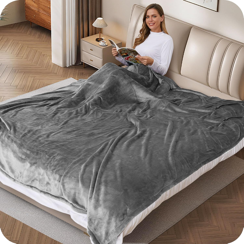 Skørter | Heated electric throw blanket, cozy flannel warming blanket with 4 heat levels