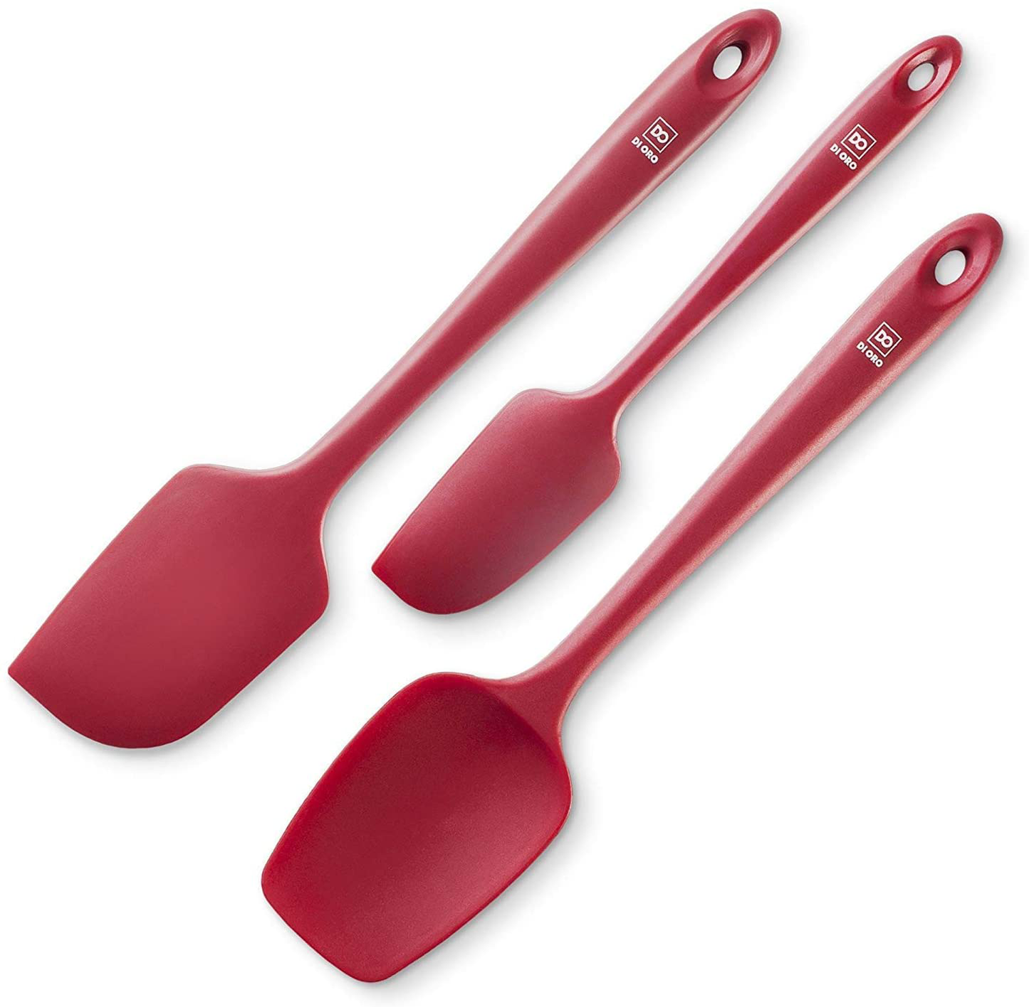 Skørter | DI ORO Seamless Series 3-Piece Silicone Spoon Set - 600°F Heat Resistant Non Stick Rubber Kitchen Spatula for Cooking, Baking, and Mixing – BPA Free and LFGB Certified Silicone (Black)