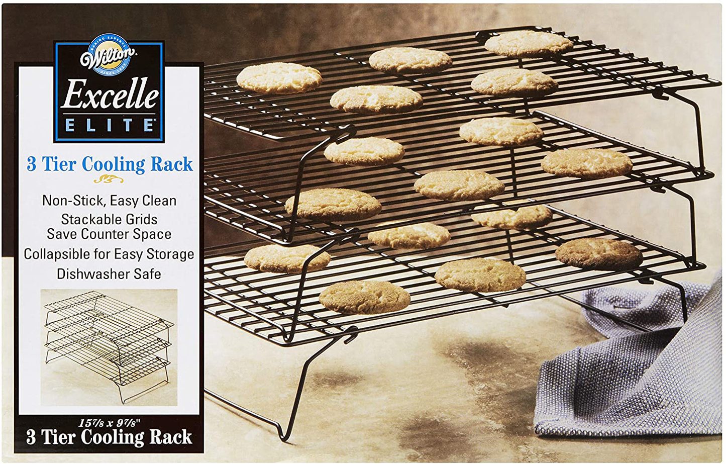 Skørter | Wilton Excelle Elite 3-Tier Cooling Rack for Cakes, Cookies and More