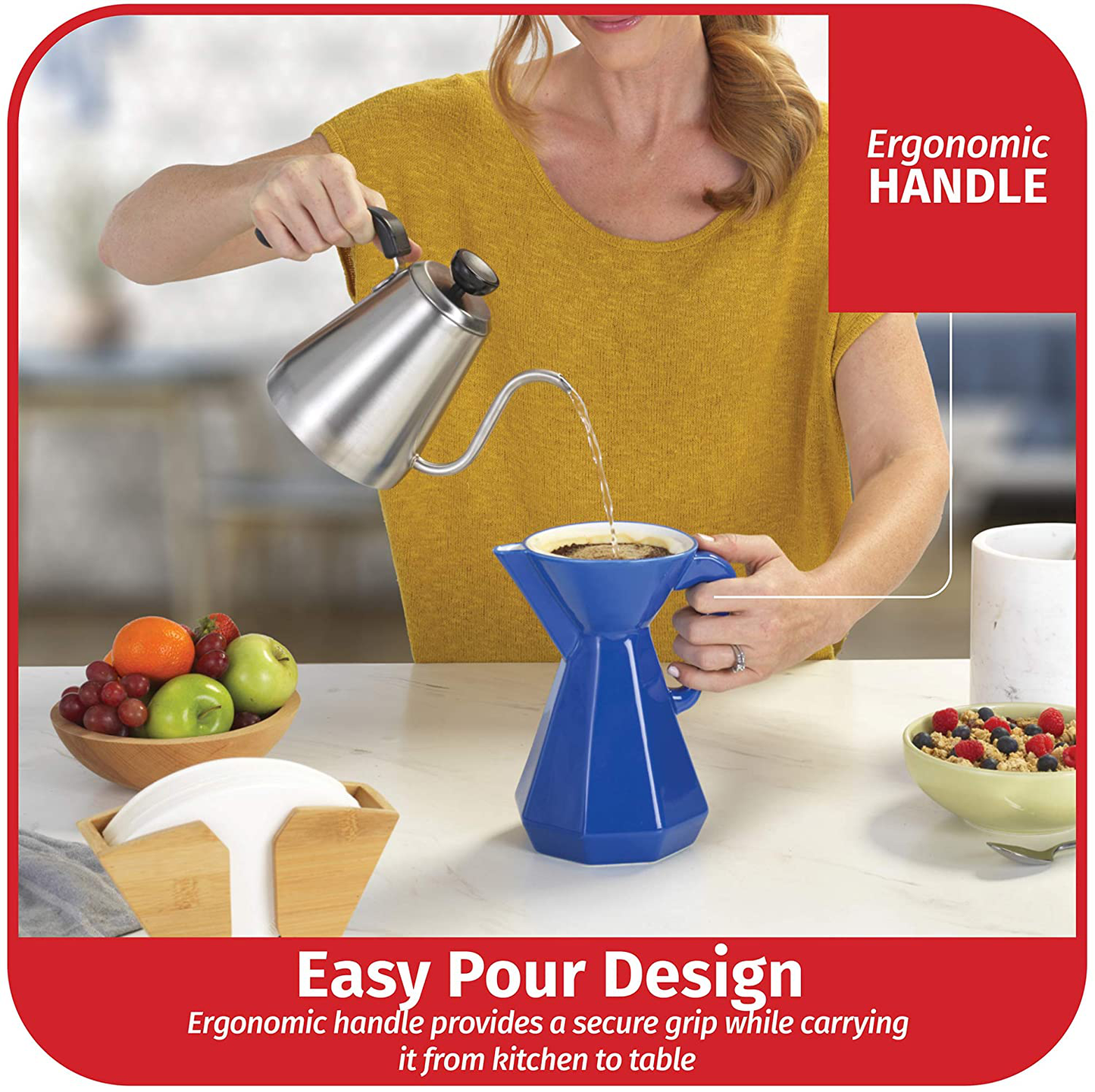 Skørter | Goodcook Koffe 6-Cup Ceramic Pour Over Coffee Brewer with #4 Paper Filters