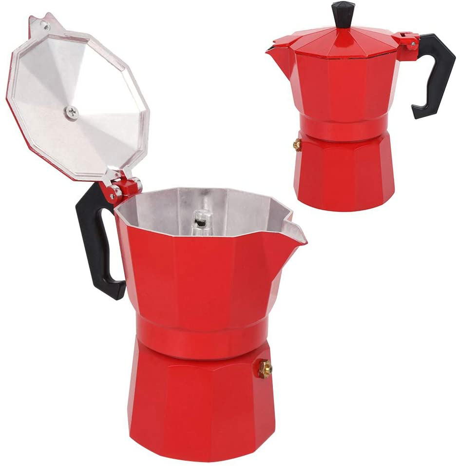 Skørter | 6 Cup Coffee Maker, Italian Style Coffee Maker, Moka Coffee Maker, Coffee Maker Tools, Quick Cleaning Pot for Home Office (Black)