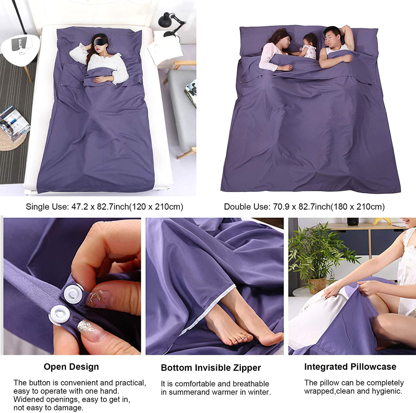 Skørter | Camping Sleeping Pad Lightweight Portable Clean Travel Sheet Bag for Hotel Train Trip Hiking Camping Outdoor Picnic