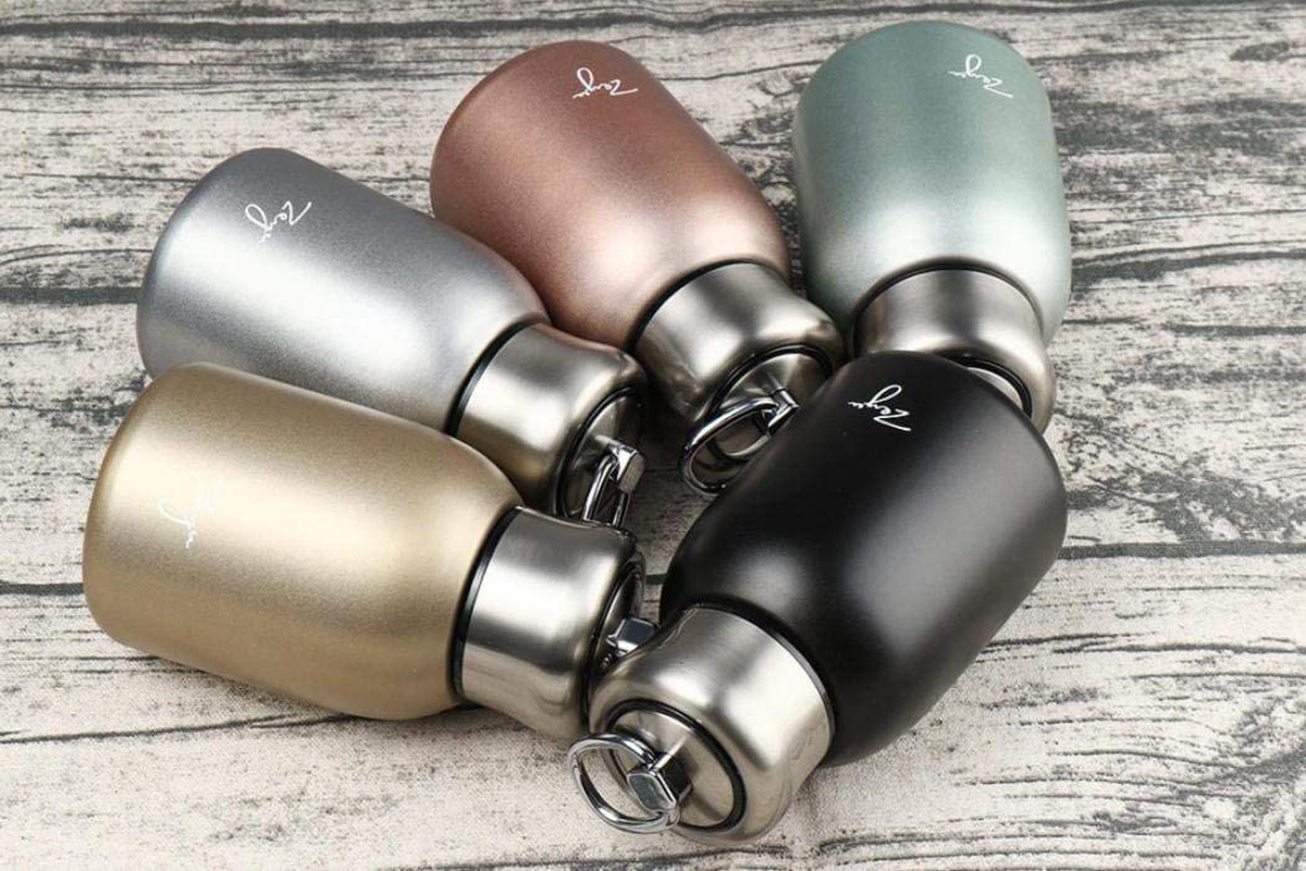 Skorter | Mini 9 oz Stainless Steel Water Bottle, 280ML Vacuum Insulated Water Bottle Leak Proof Sport Tumbler Cup Hot and Cold Water Bottle (Silver)