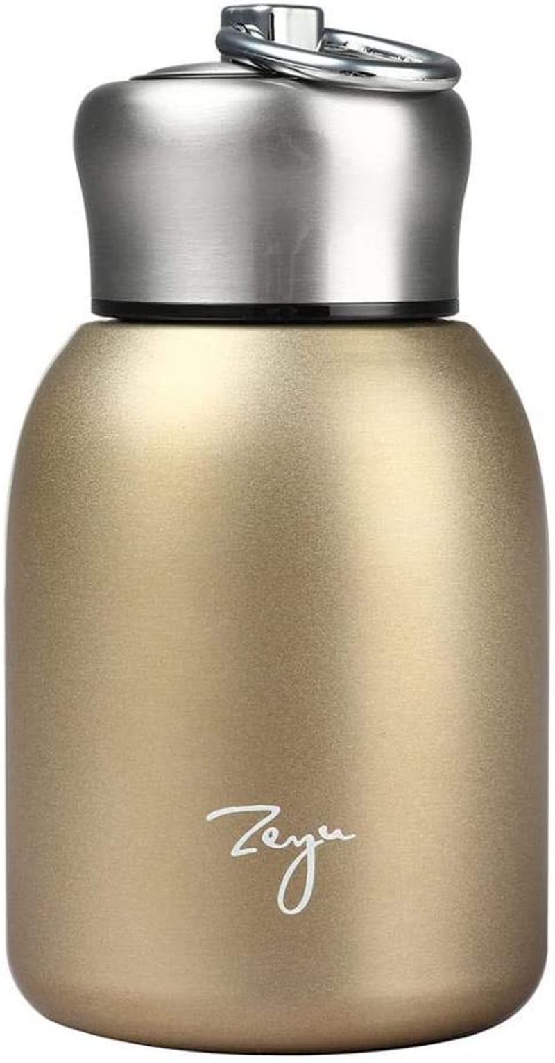Skorter | Mini 9 oz Stainless Steel Water Bottle, 280ML Vacuum Insulated Water Bottle Leak Proof Sport Tumbler Cup Hot and Cold Water Bottle (Silver)