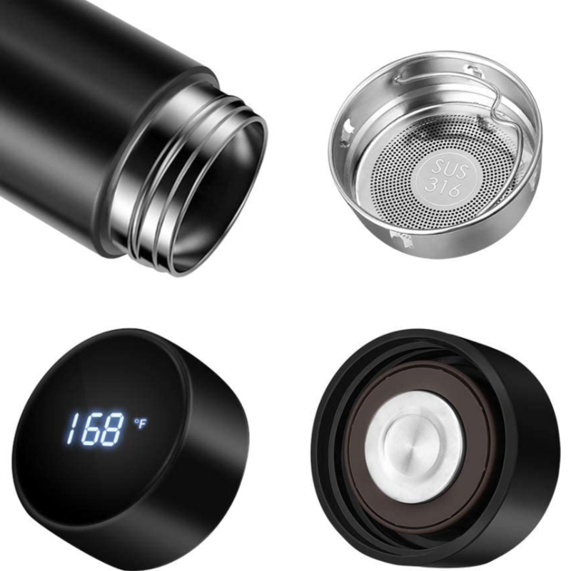 Skørter | Travel coffee cup in stainless steel with LED temperature display