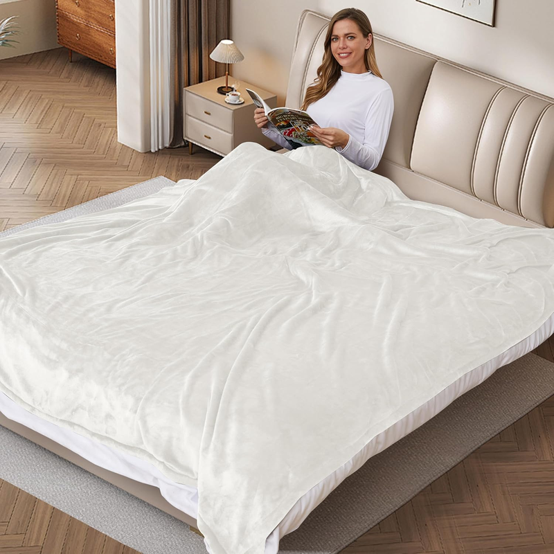 Skørter | Heated electric throw blanket, cozy flannel warming blanket with 4 heat levels