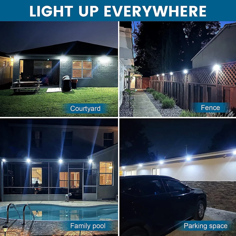 Skørter | 6-Pack Solar Motion Sensor Outdoor Light, Waterproof Wireless Security Lighting