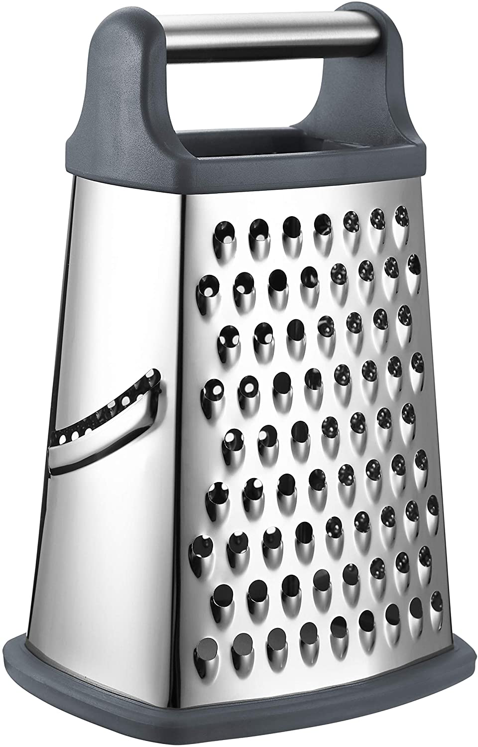 Skørter | Our Chef Professional Box Grater, Stainless Steel with 4 Sides, Best for Parmesan Cheese, Vegetables, Ginger, XL Size, Gray