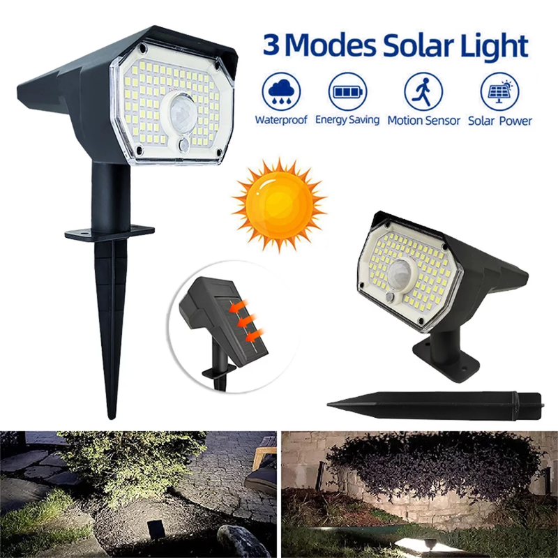 Skørter | 2-pack solar spotlights - Outdoor motion sensor, 800LM 6500K solar powered landscape spotlights - Automatic on/off