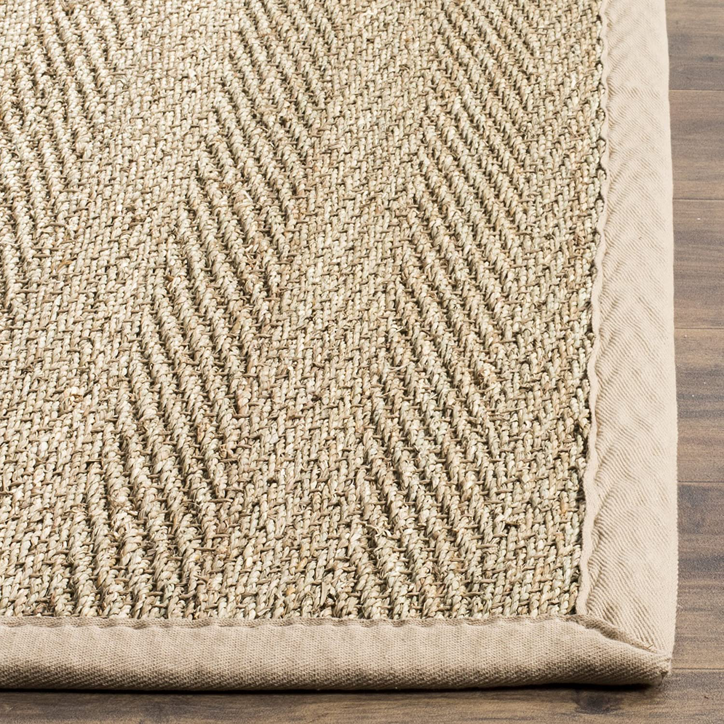 Skørter | Safavieh Natural Fiber Collection NF115C Border Herringbone Seagrass Area Rug, 3' x 5', Black
