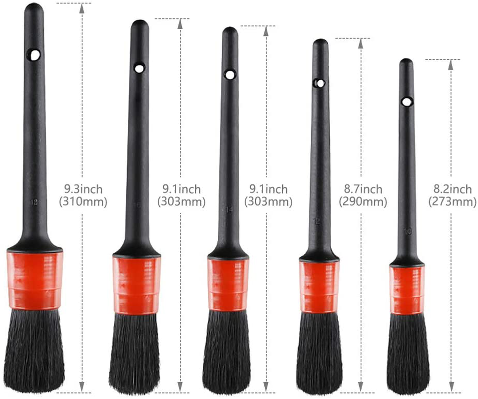 Skørter | SPTA 9Pcs Wheel and Tire Cleaning Set, Easily Accessible Wheel and Rim Brush, 5pcs Detailing Brushes, Short Handle Cleaning Brush, 1pc Microfiber Cleaning Cloth, Excellent for Cleaning Dirty Tires