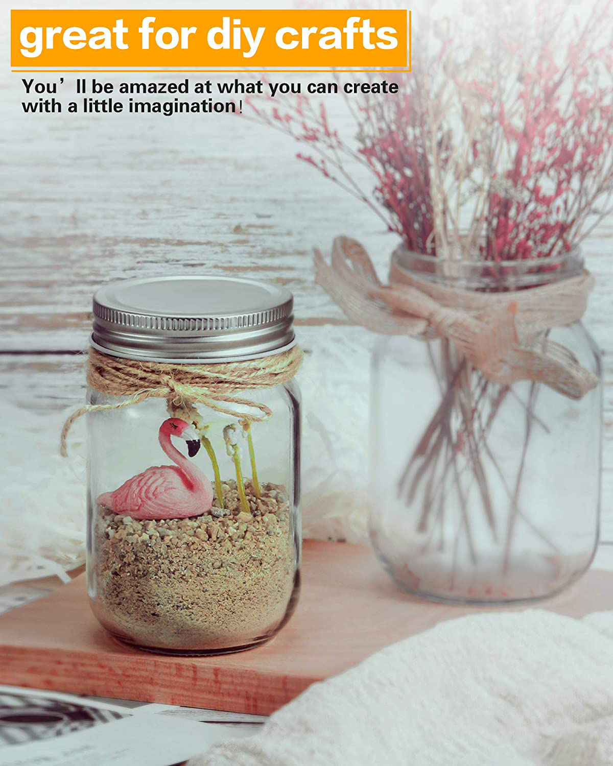 Skorter | 12oz Glass Jars With Lids Regular Mouth 20 Pack -Mason Jars 12 Oz For Crafts, Meal Prep, Canning Jars For Food Storage Glass Jars With Lid For Preserves-With 20 Chalkboard Stickers-Silver Lid