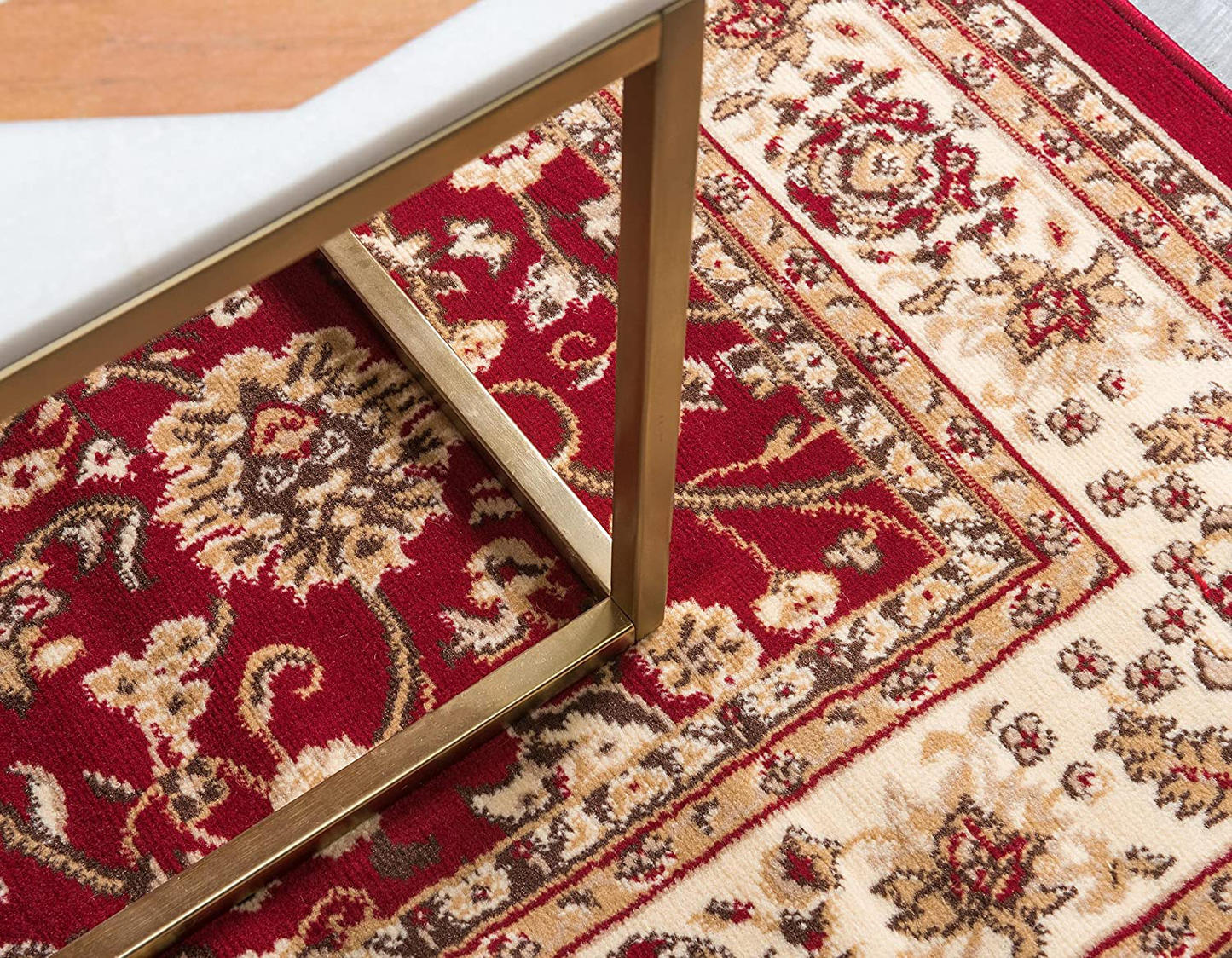 Skørter | Unique Loom Kashan Traditional Floral Rug, 4 Feet, Gray/Ivory
