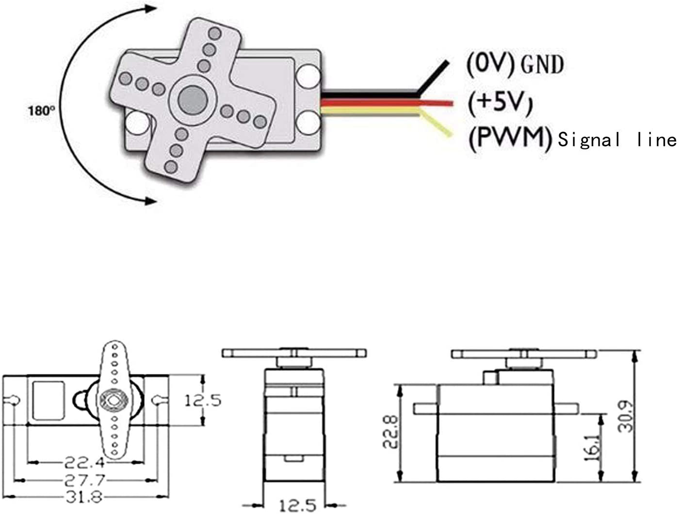 Skorter | 10Pcs SG90 9g Micro Servos for RC Robot Helicopter Plane Control Car Boat