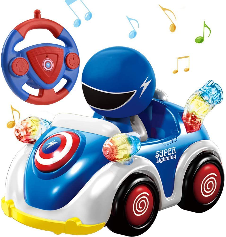 Skørter | RC Toys Remote Control Car for 1 2 3 4 5 6 Years Old Baby Toddler Kids STEM RC Cartoon Racing Car Toys for Kids with Music and Lights RC Car Christmas Birthday Gifts Boys Girls