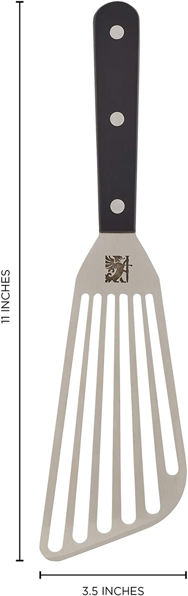 Skorter | Sabatier, Black Flex Turner, Triple Rivet Stainless Steel Angled Fish