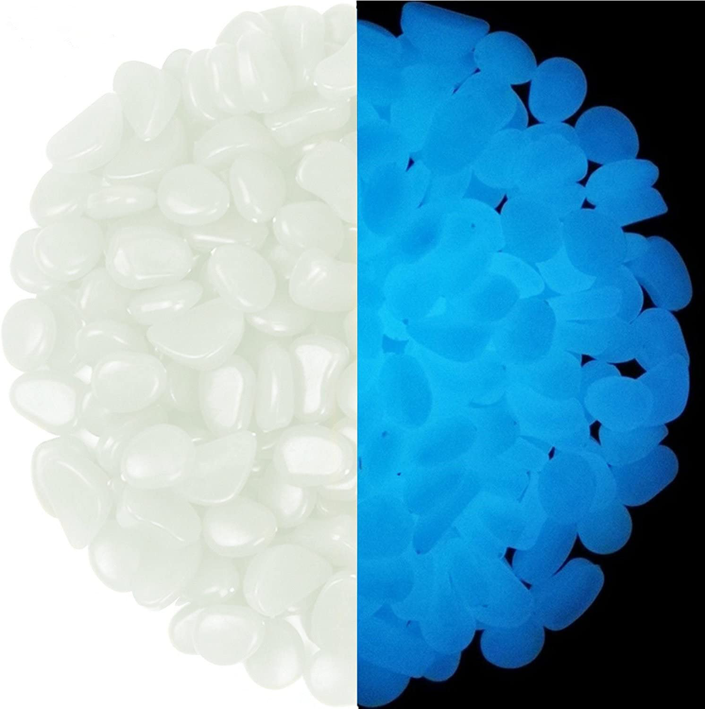 Skørter | chic style 300pcs Glow in the Dark Garden Stones, Garden Luminous Glow Stones Outdoor Decor Glowing Water Fish Tank Gravel (Blue)