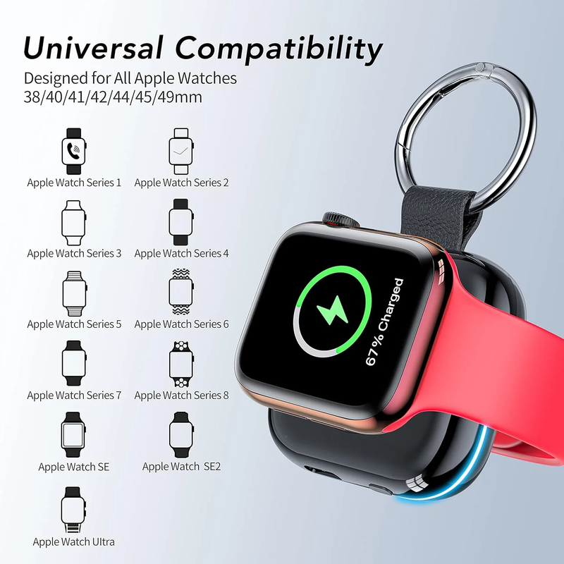Skorter | 1200mAh Portable Charger for Apple Watch Wireless Magnetic Power Bank Keychain