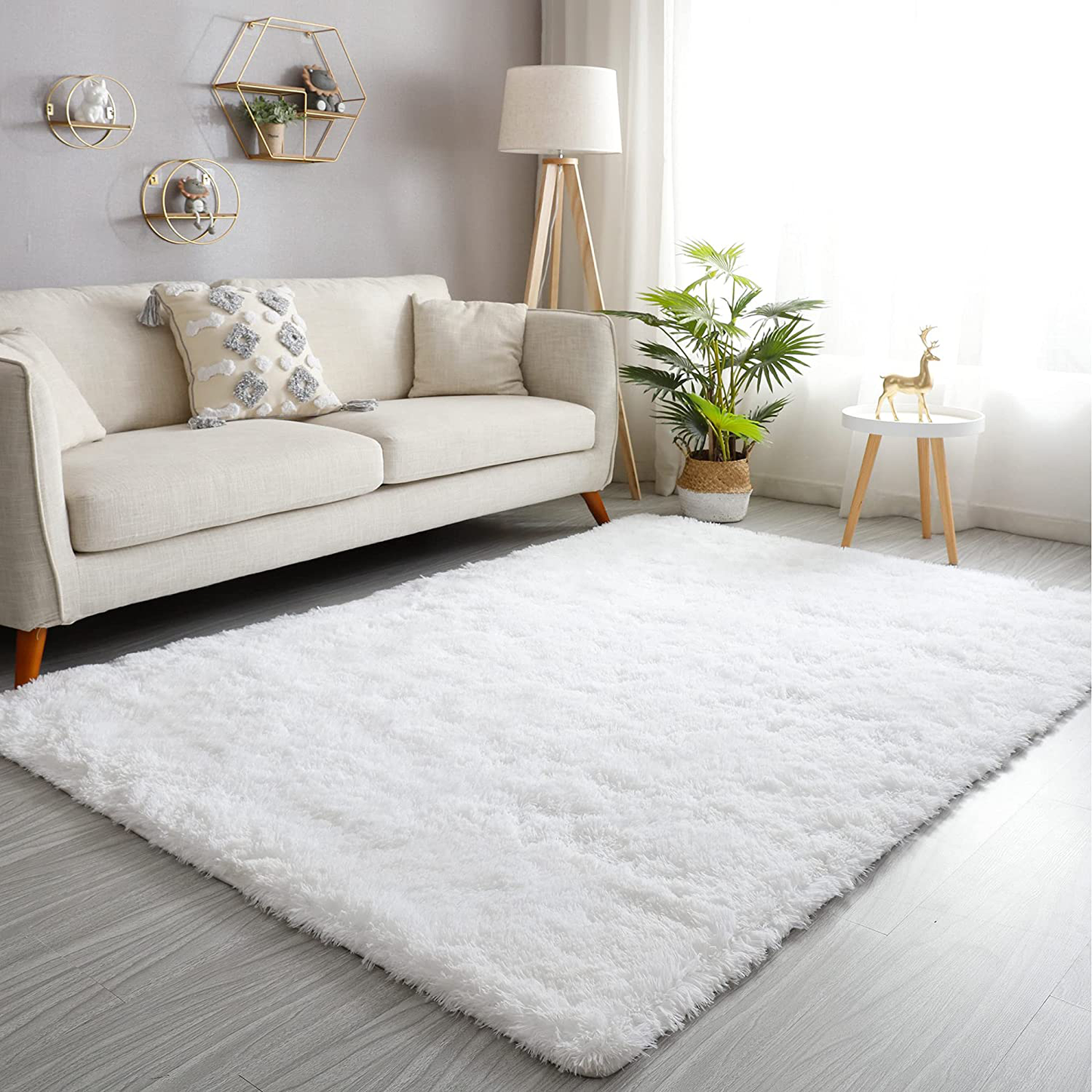 Skørter | GKLUCKIN Shag Ultra Soft Area Rug, Fluffy 5'x8' Light Navy Blue Rugs Plush Fuzzy Non-Skid Indoor Faux Fur Rugs Fuzzy Rugs for Living Room Bedroom Kids Room Playroom Decor