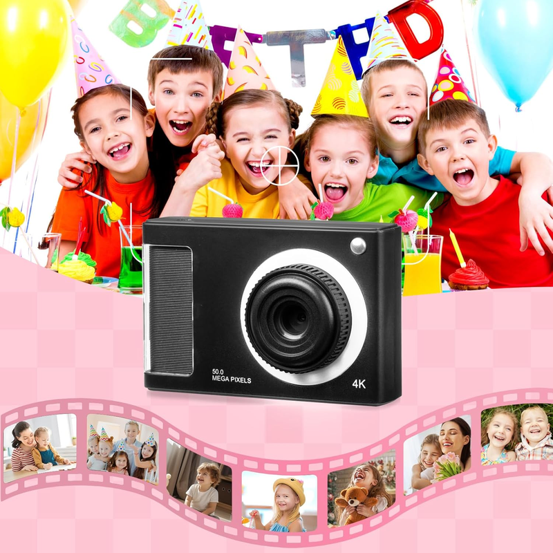 Skorter | 1080P Kids Camera with 32GB Card, 48MP 8X Zoom Digital Point-and-Shoot Camera