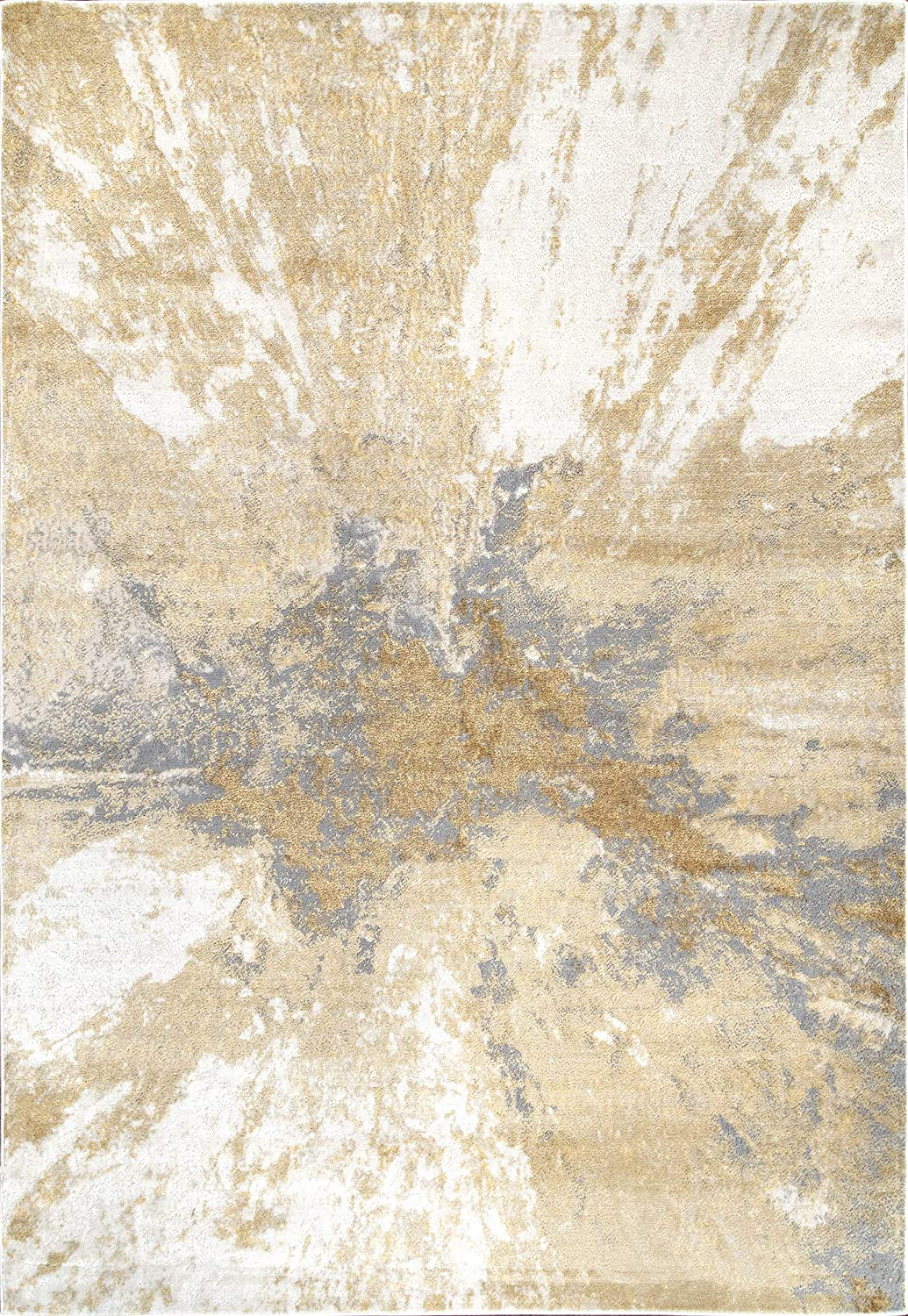 Skørter | nuLOOM Cyn Abstract Area Rug, 3 x 5 Feet, Gold