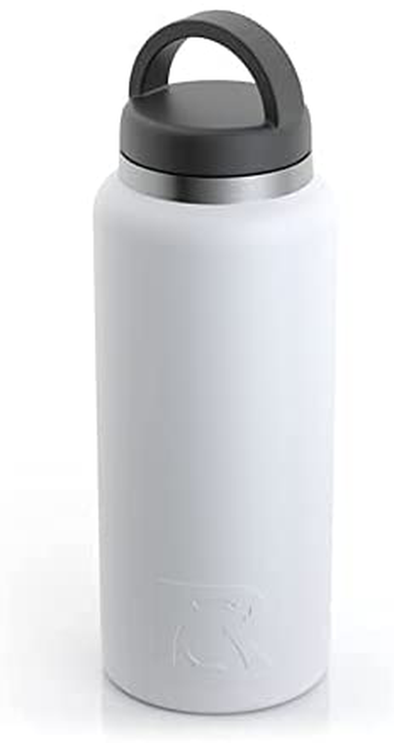 Skorter | RTIC Bottle, 36 oz, White, Double Vacuum Insulated Water Bottle, Stainless Steel for Hot & Cold Drinks, Sweat Proof Thermos, Great for Travel, Hiking & Camping
