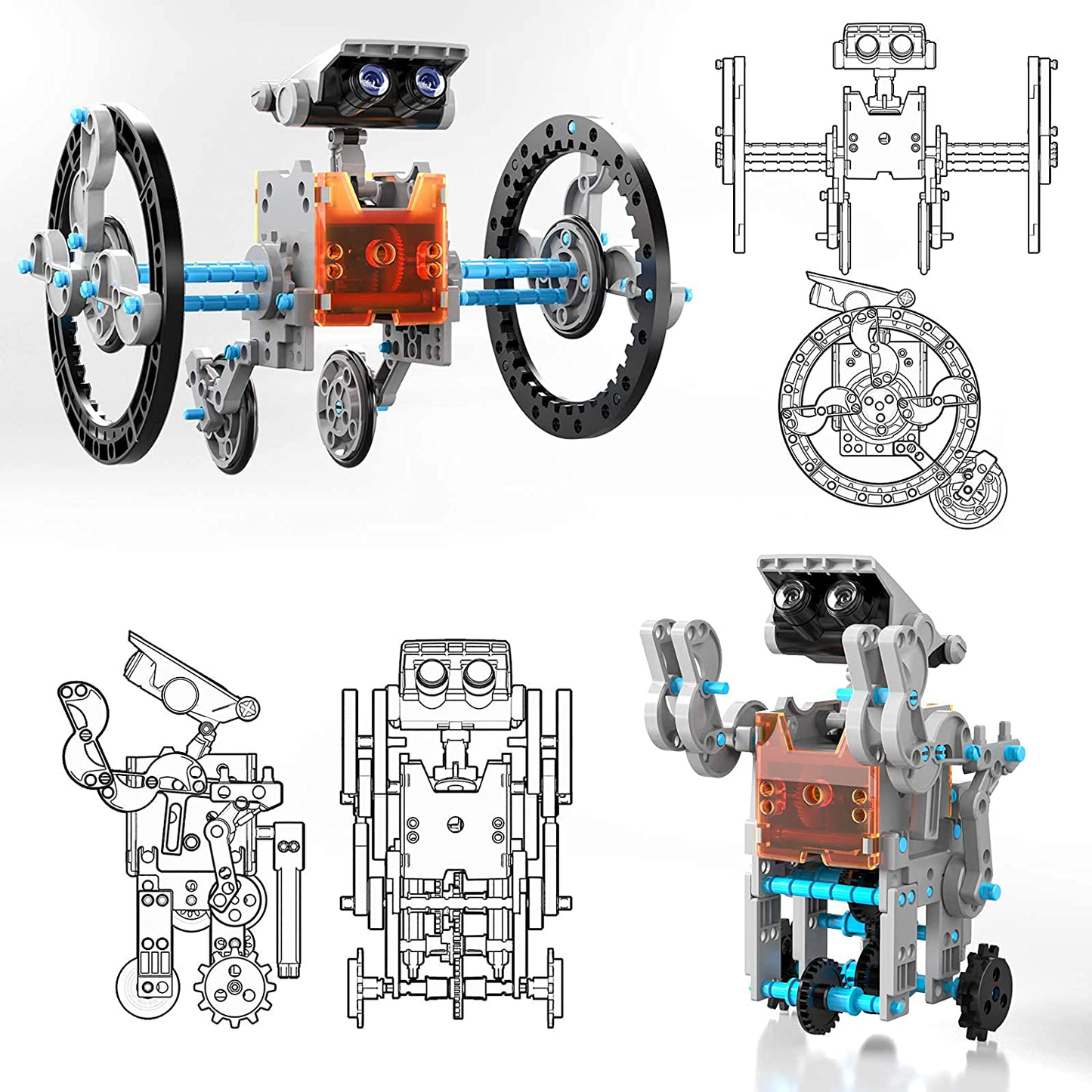 Skørter | CIRO 12-in-1 Solar Robot Toys, STEM educational activities for kids 8-12, 190 pieces building set
