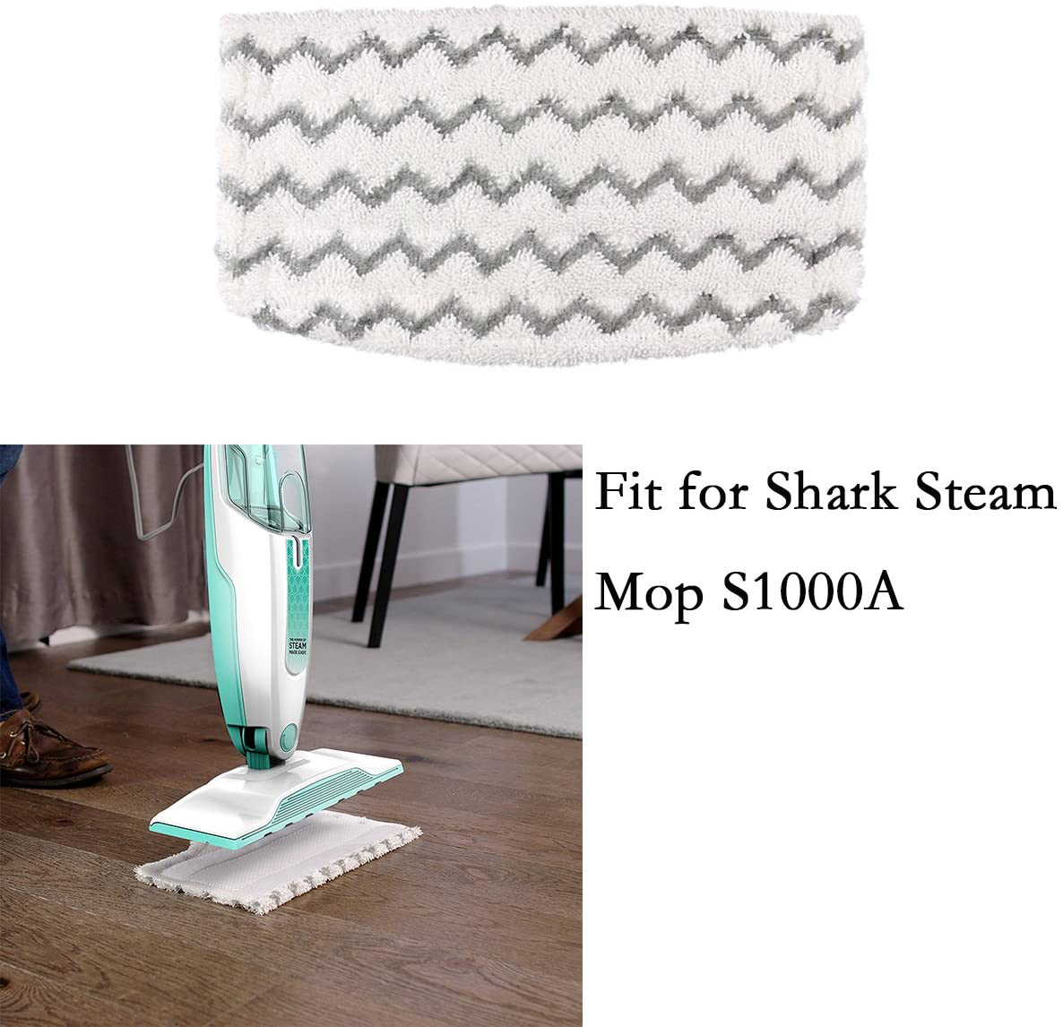 Skorter | Aunifun 5 Pack Steam Mop Pads Replacement for Shark Steam Mop Hard Floor Cleaning Solution S1000A Shark Vacuum S1000A S1000C S1000WM S1001C