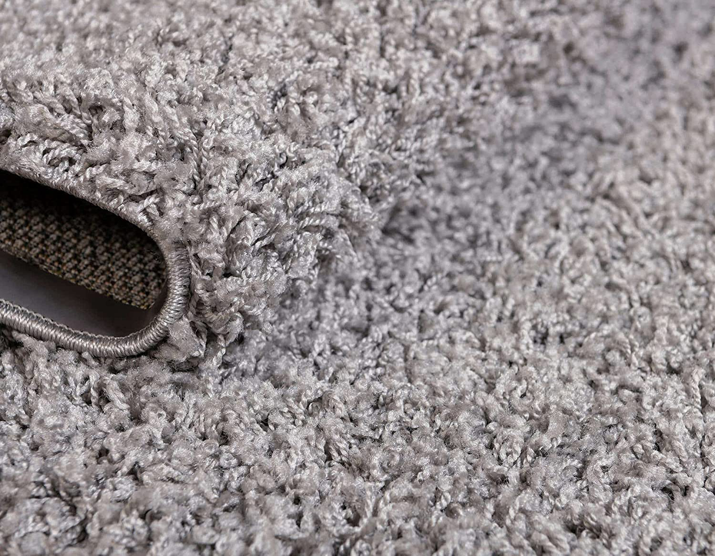 Skørter | Unique Loom Solo Solid Shag Collection Area Modern Plush Rug Luxurious & Soft, 5', Graphite Gray