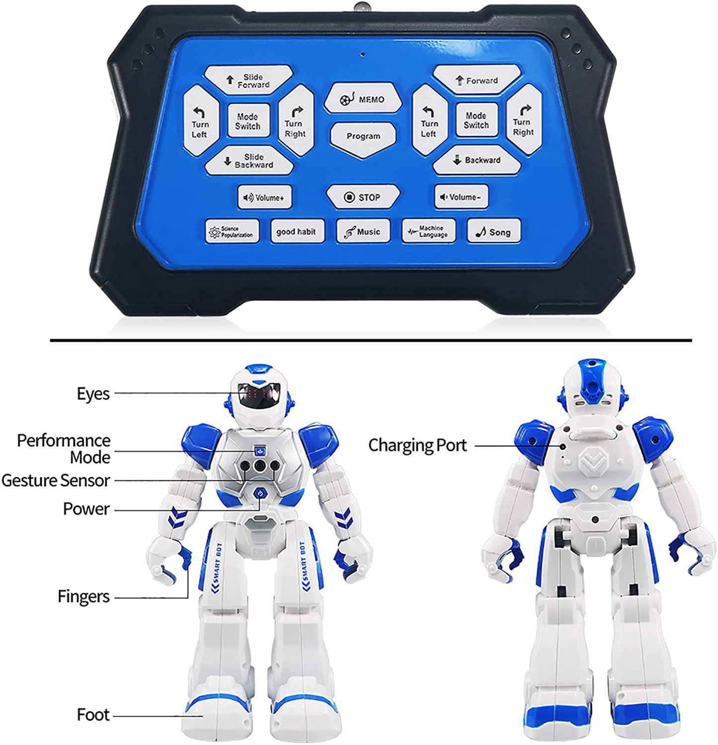Skorter | Remote Controlled Robot For Kids, Sikaye Intelligent Programmable Robot With Infrared Controller Toy, Dancing, Singing, Moonwalking and LED Eyes, Gesture Sensor Robot Set For Kids' Entertainment (Red)