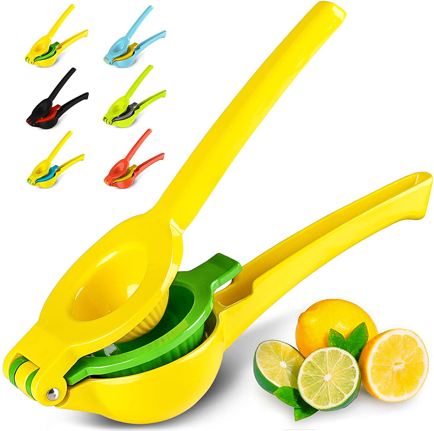 Skørter | Zulay Metal 2-in-1 Lemon Lime Squeezer - Hand Press Lemon Juicer - Maximum Utilization Manual Citrus Juice Press (Light Red and Yellow)