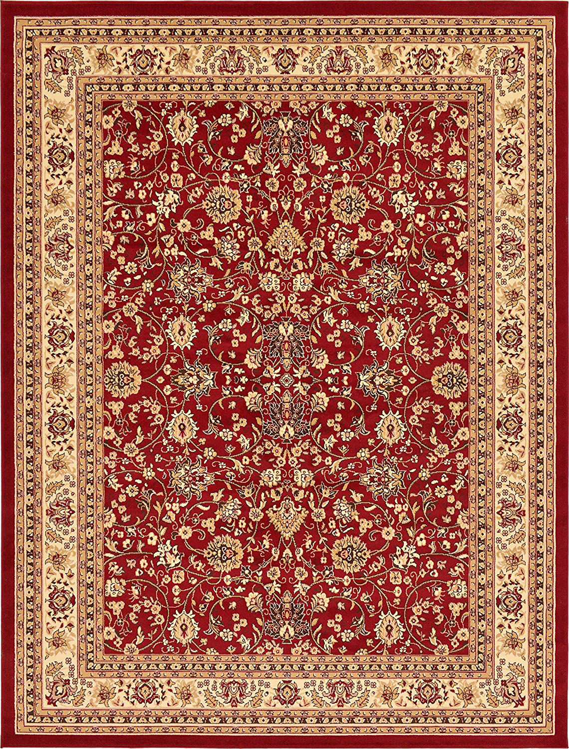 Skørter | Unique Loom Kashan Traditional Floral Rug, 4 Feet, Gray/Ivory