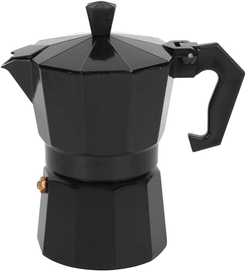 Skørter | 6 Cup Coffee Maker, Italian Style Coffee Maker, Moka Coffee Maker, Coffee Maker Tools, Quick Cleaning Pot for Home Office (Black)