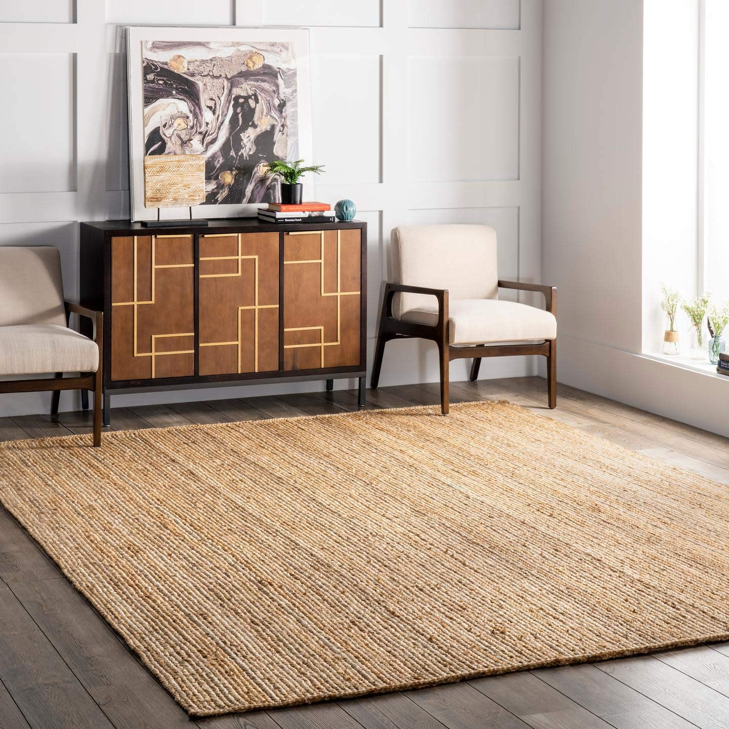 Skørter | nuLOOM Rigo Handwoven Kitchen Jute Accent Rug, 2' 3" x 4', Natural