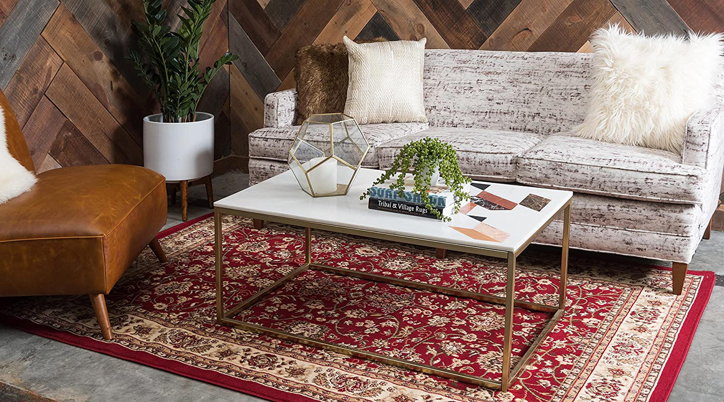 Skørter | Unique Loom Kashan Traditional Floral Rug, 4 Feet, Gray/Ivory